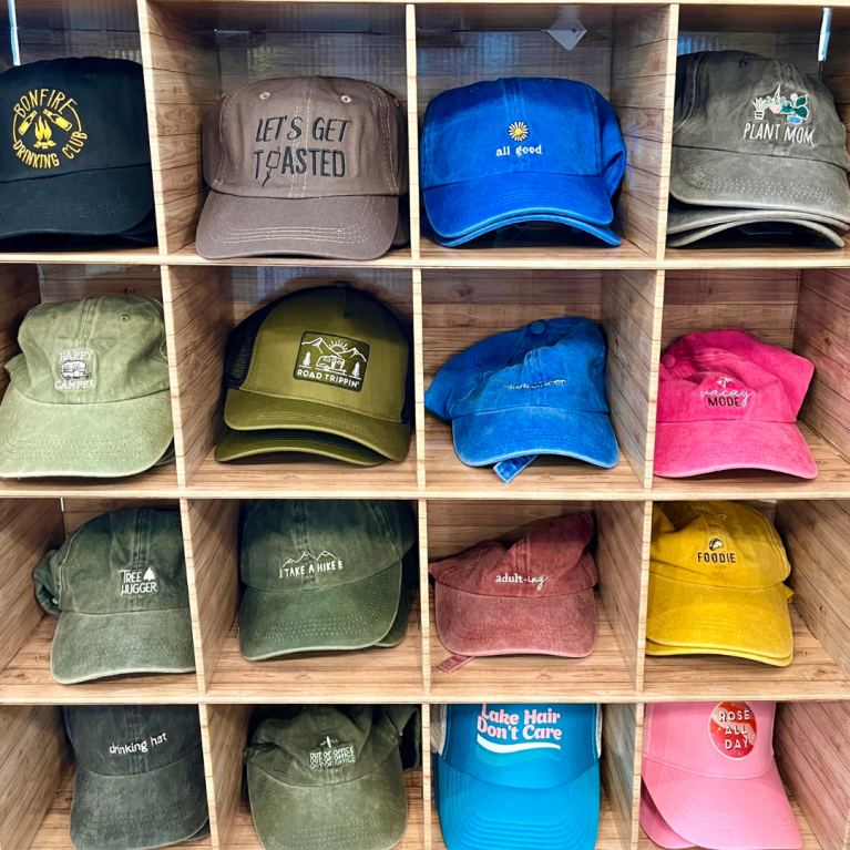 BASEBALL CAPS AT THE BOUTIQUE IN BLUE HARBOR RESORT
