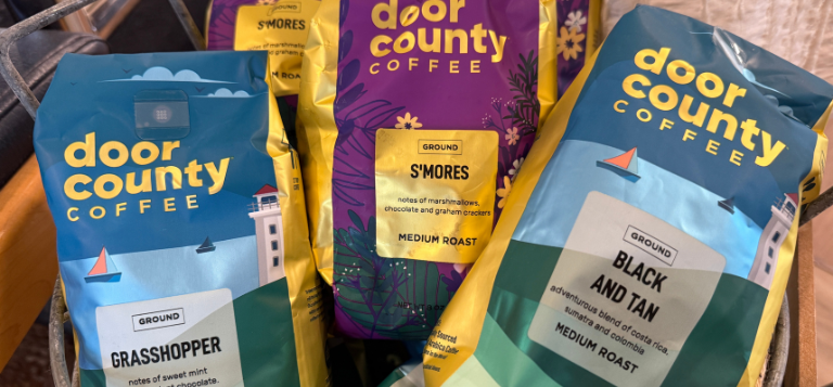 DOOR COUNTY COFFEE GROUNDS FOR SALE IN SHORELINE CAFE SPECIALS WEBSITE FEATURE